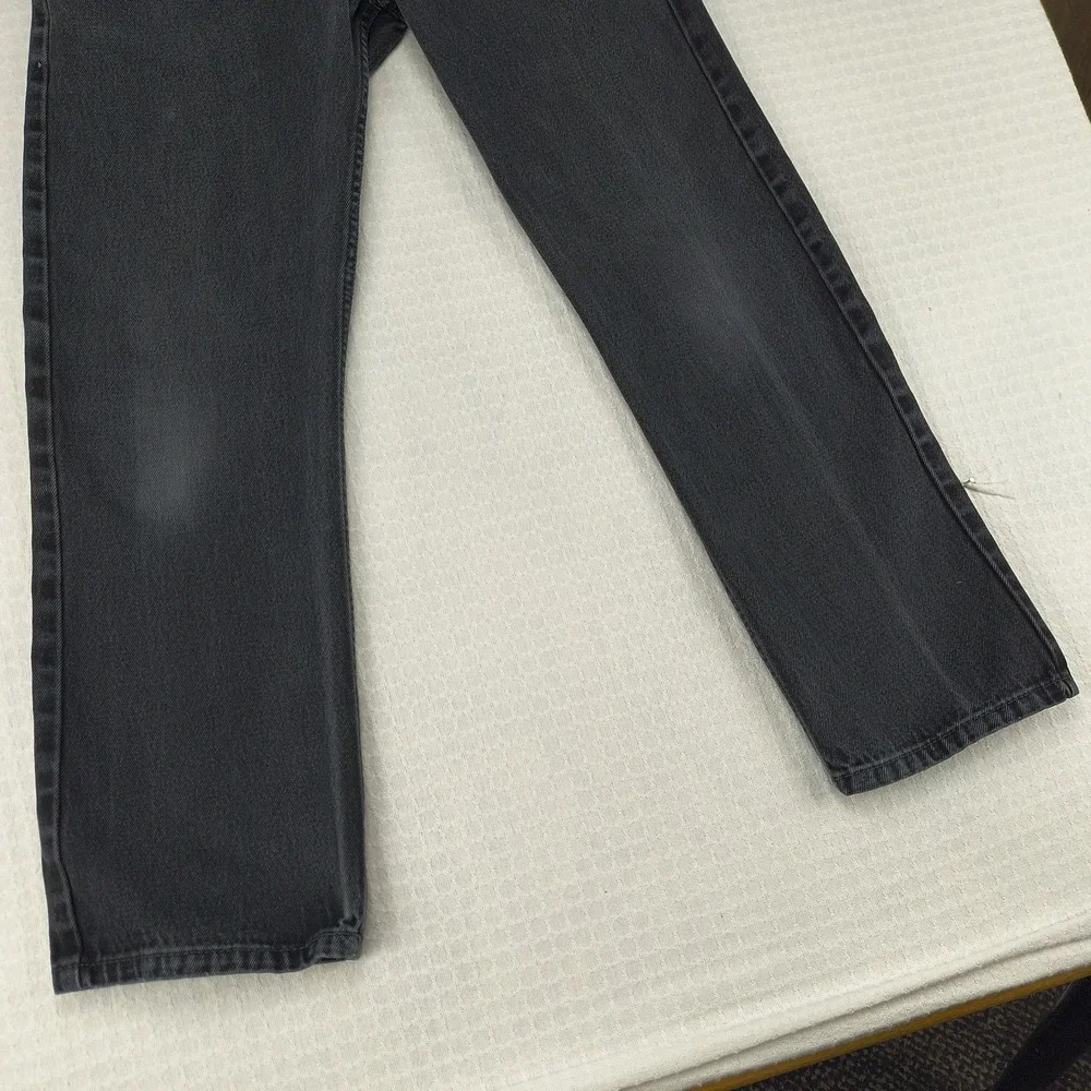Levis 505 Regular Fit Mens Black Denim Jeans Straight Leg 32x30 100% Cotton‎